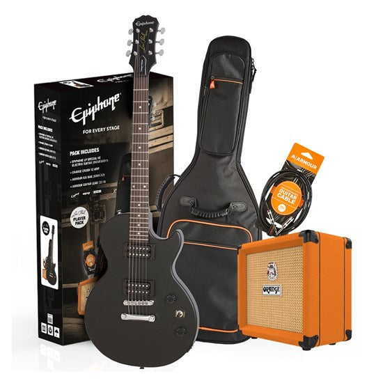 Epiphone Les Paul Special Electric Guitar Pack w/ Orange Crush 12 &amp; Accesories (Ebony)