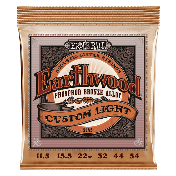 Ernie Ball Custom Light Earthwood Phosphor Bronze Acoustic Guitar Strings 11.5-54 Inc FREE SHIPPING