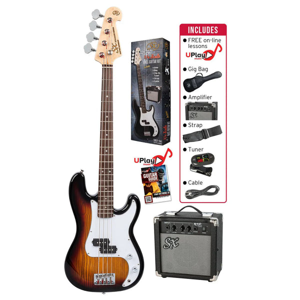 SX 3/4 Electric P Bass Guitar Pack  (SB2SK34TS)