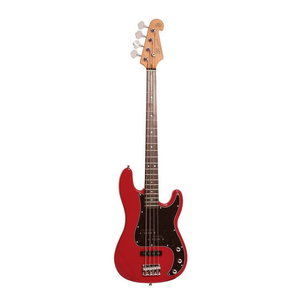 SX 4/4 Electric Bass Guitar Pack with Laney Amp in Fiesta Red