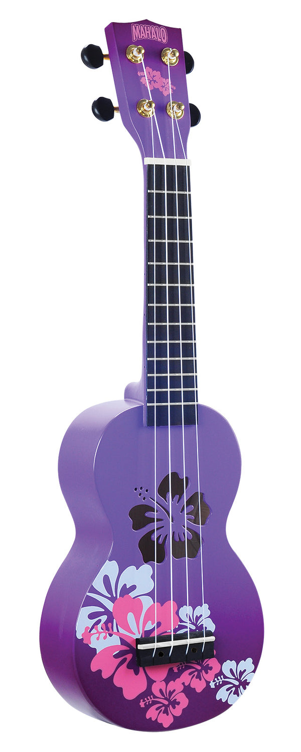 Mahalo Soprano Ukulele - Hibiscus Purple Burst