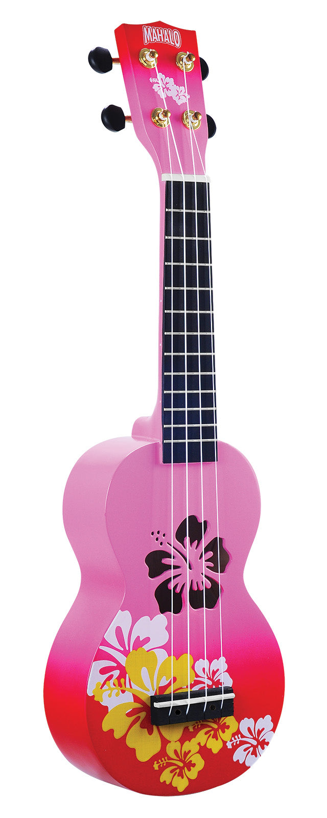 Mahalo Soprano Ukulele - Red Burst Hibiscus