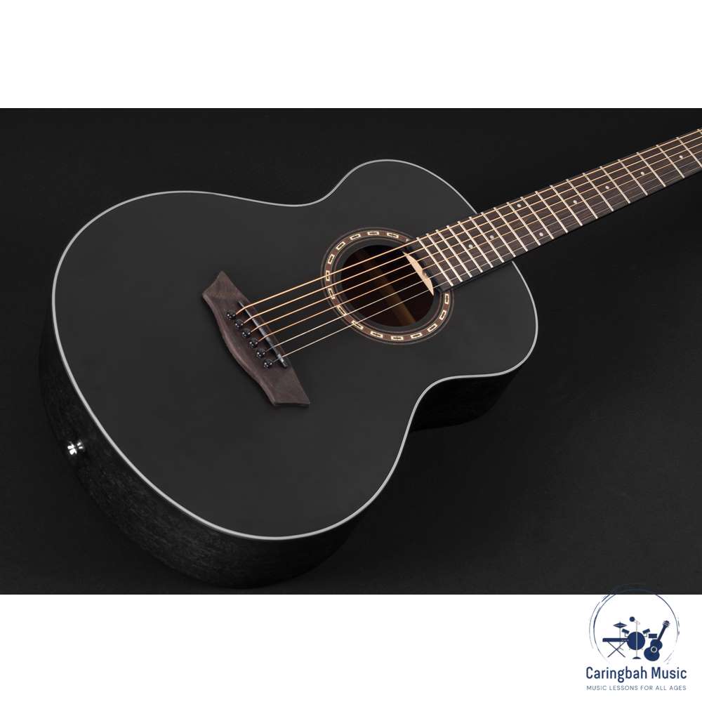 Washburn AGM5BMK-A-U G-Mini Traveller Guitar Apprentice, Black Matte