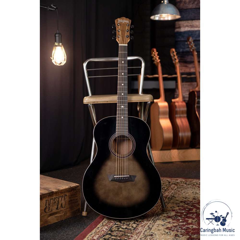 Washburn BTS9CH-D-U Bella Tono 'Novo S9' Acoustic Guitar Studio, Charcoal Burst