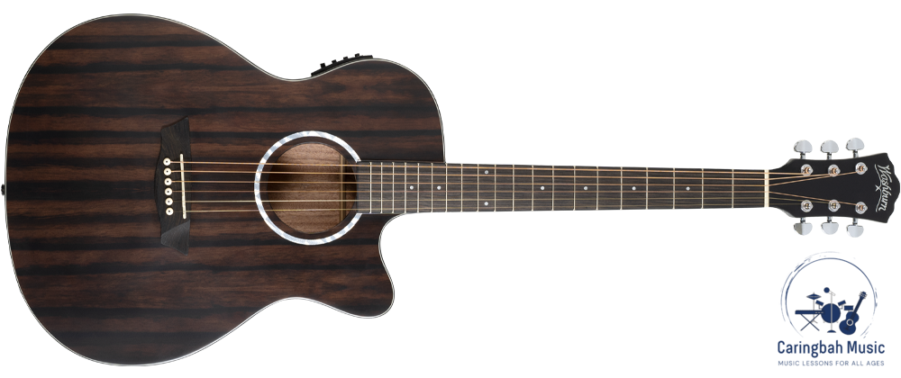 Washburn DFEACE-A-U Deep Forest Ebony Ace Auditorium Acoustic Electric Guitar