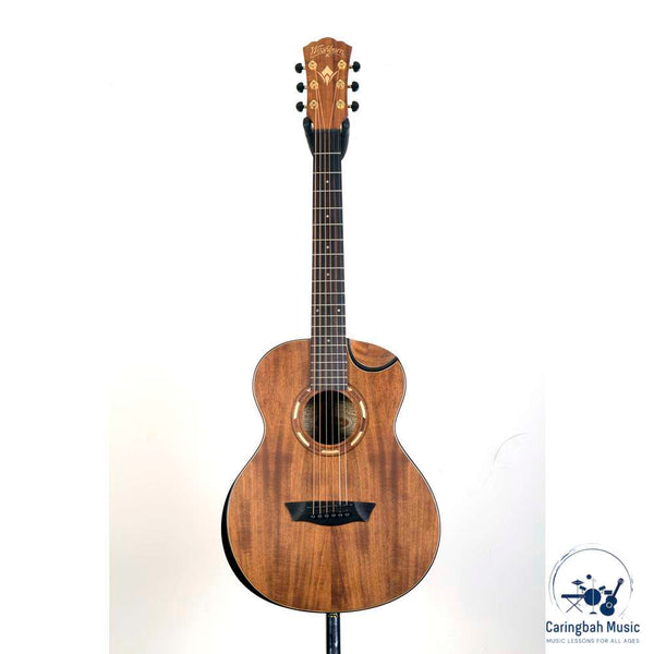 Washburn CGM55K-D-U Comfort G-Mini Traveller 7/8 Size Acoustic Guitar, Koa