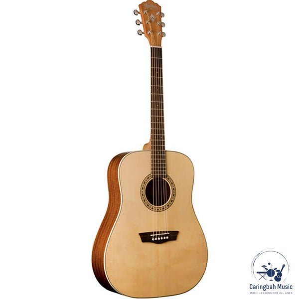 Washburn WD7S-A-U Harvest Dreadnought Acoustic Guitar. Natural Gloss